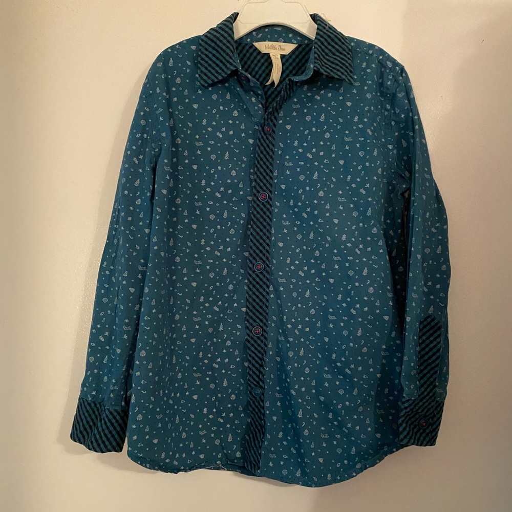 Matilda Jane size 8 button down Christmas shirt